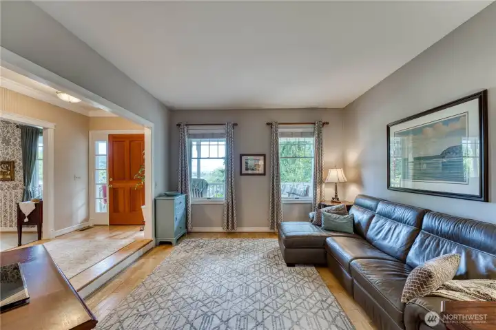 Family room/den showing double windows facing Kingston harbor.