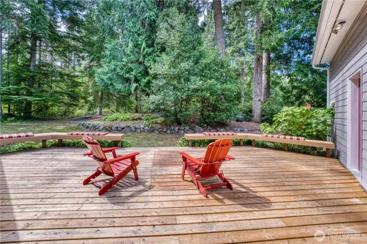 Looking out to the back of the property from the entertainment deck.