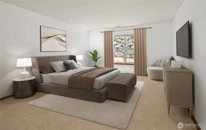 Primary bedroom- Virtually staged