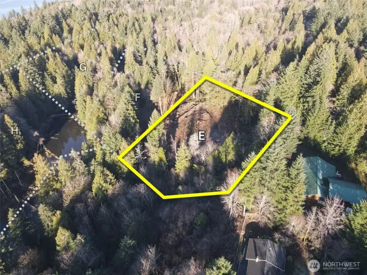 Overhead view of the entire development with approximate boundaries in Yellow
