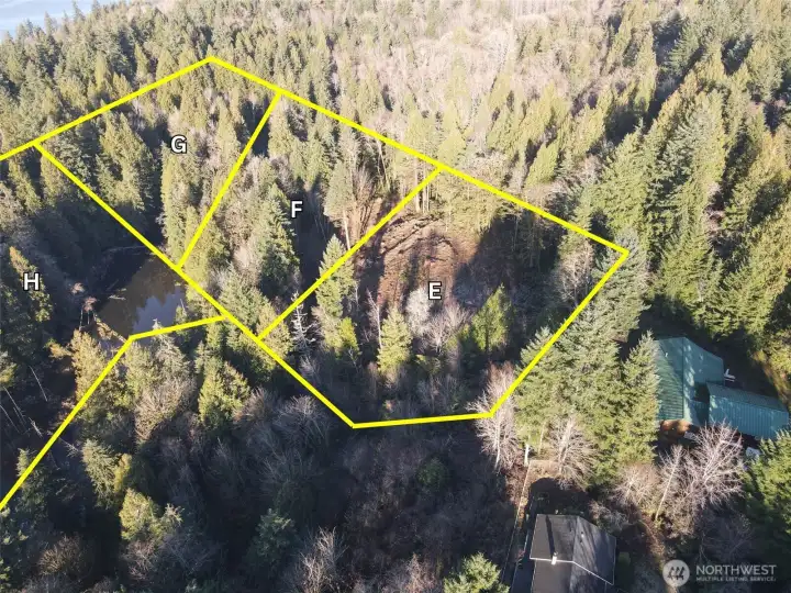 Overhead view of the entire development with approximate boundaries in Yellow
