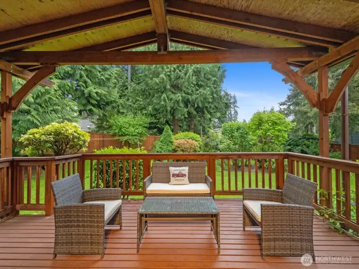 Large covered back deck