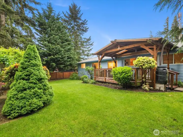 Very lush and private back yard.