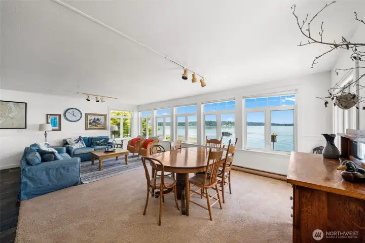 Imagine dining here, with views across your beach and tidelands. Gorgeous sunrises make for beautiful brunch here!