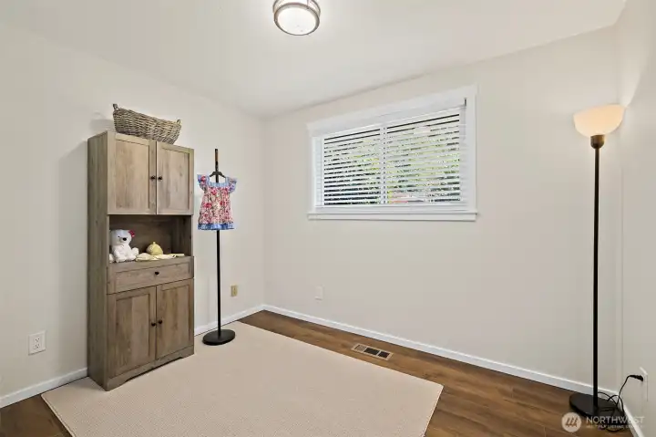 This bedroom also faces the front of the home.