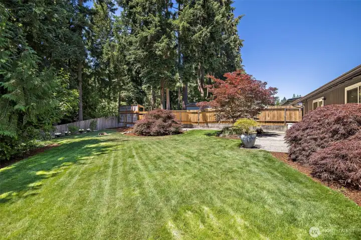 Serene and private fully fenced back yard.