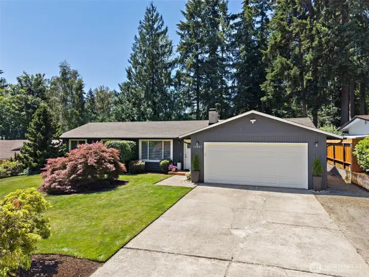 Plenty of parking and even potential RV parking to the right of the driveway.