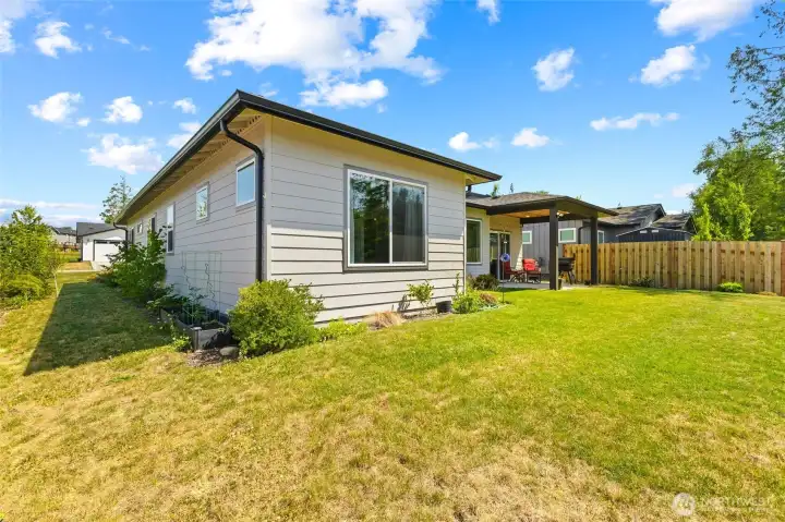 Side yard and backyard