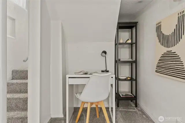 Lower level desk nook
