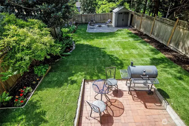 Spacious, fully fenced back yard