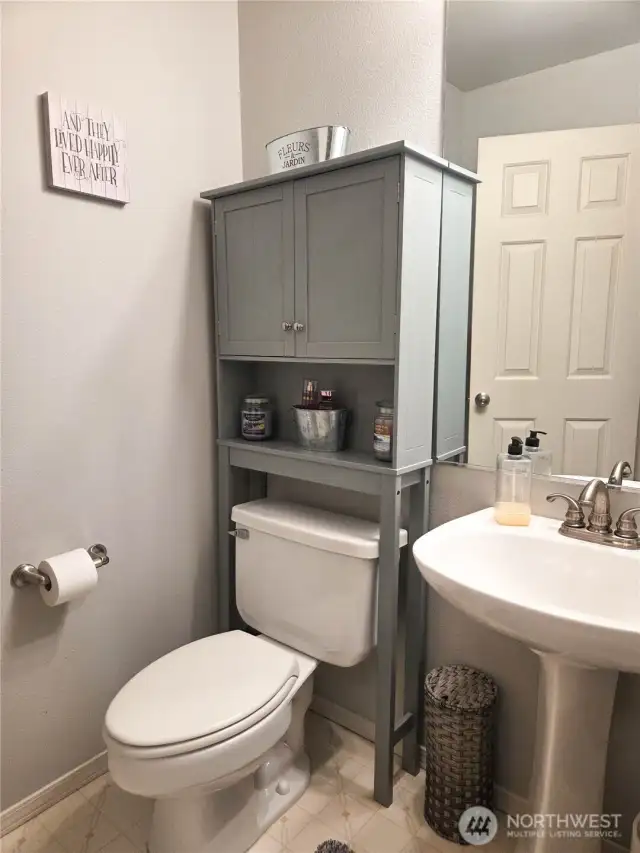 This is the powder room / half bathroom on the main level for your guests.