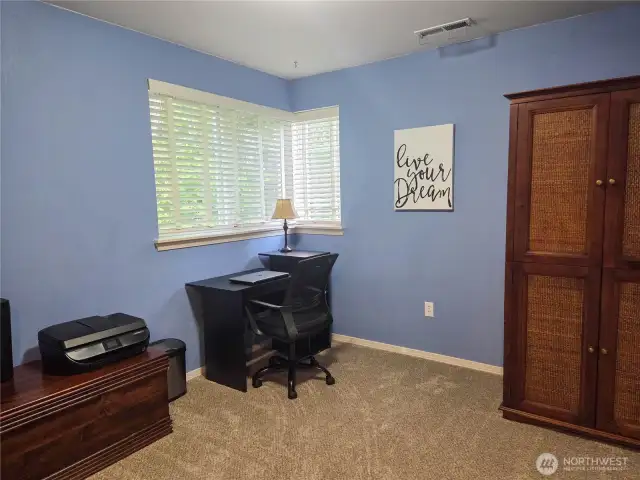 Here is bedroom #3, currently set up as an office space.