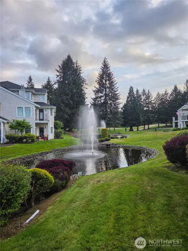 Beautiful fountains and water features compliment the lush grounds in this peaceful and quiet complex.