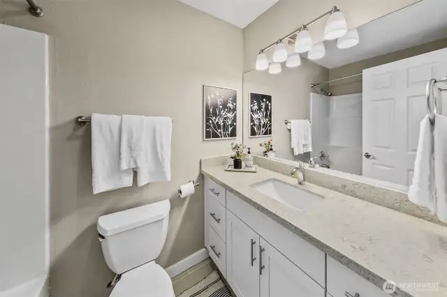 Guest Bath on main level.