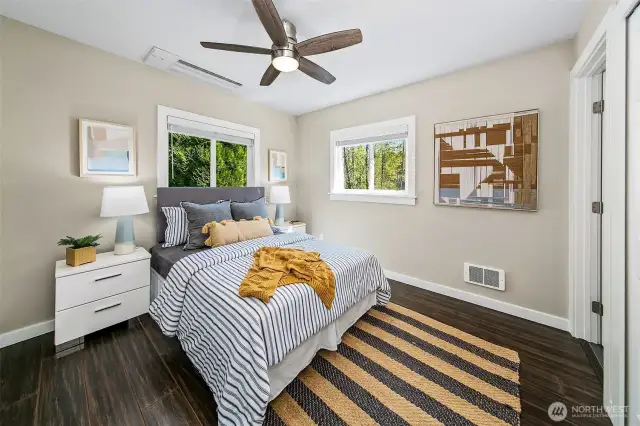 Bedroom on main level; notice the A/C.