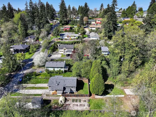Tons of privacy and space around the house.