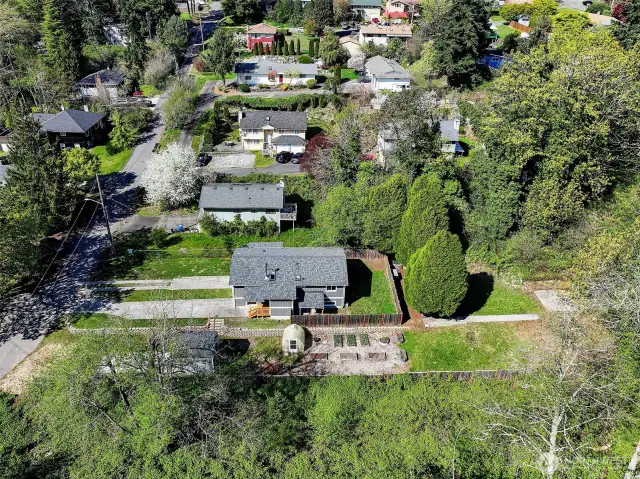 Tons of privacy and space around the house.