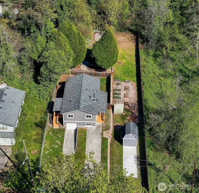 Tons of privacy and space around the house.