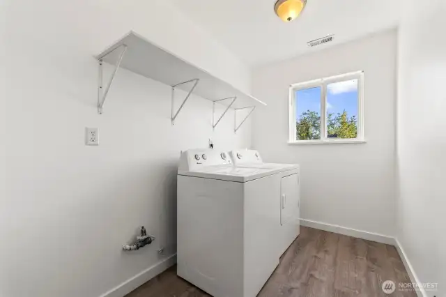 Separate utility room and storage.