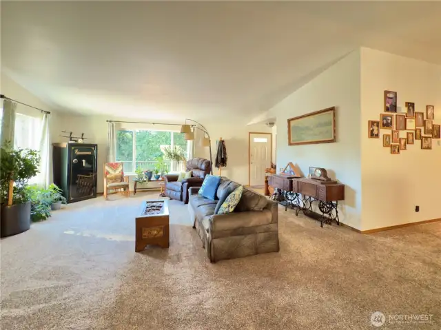 View of living room from dining room area