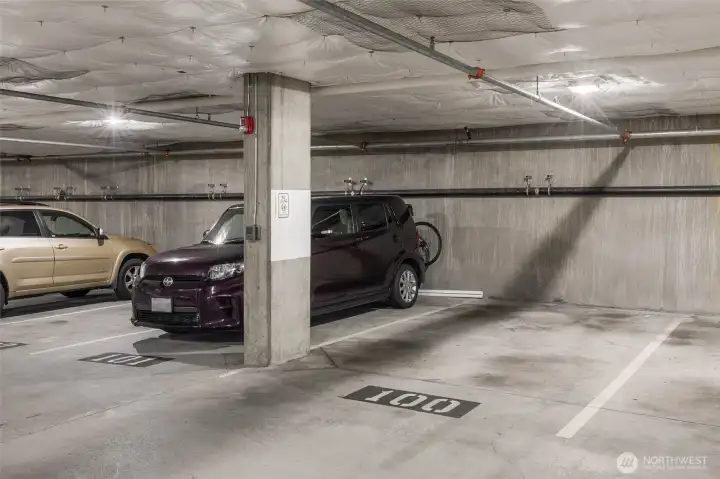 The unit has 2 parking spaces in the secure, underground garage.