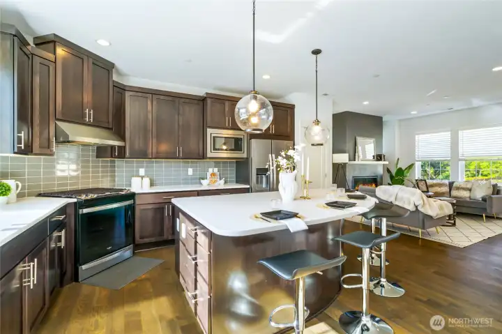 Large kitchen with huge island