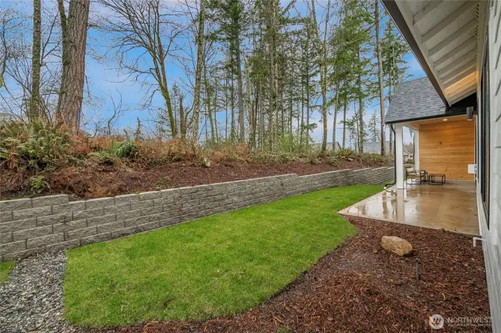 Private back yard that backs to nature