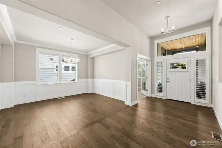 Dining room with french doors leading to the office just off front door