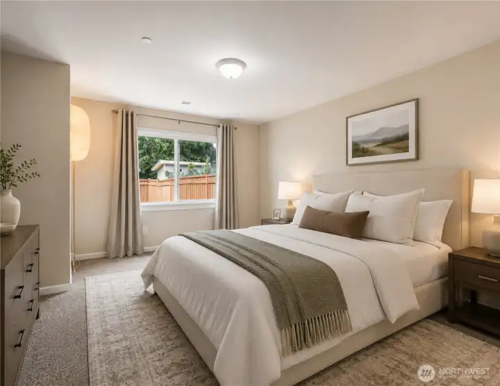 Lower Level bedroom #2 (digitally staged)