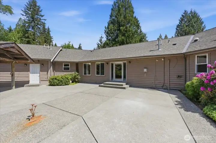 Look at this back patio!  Enjoy a peaceful day or entertain with room!