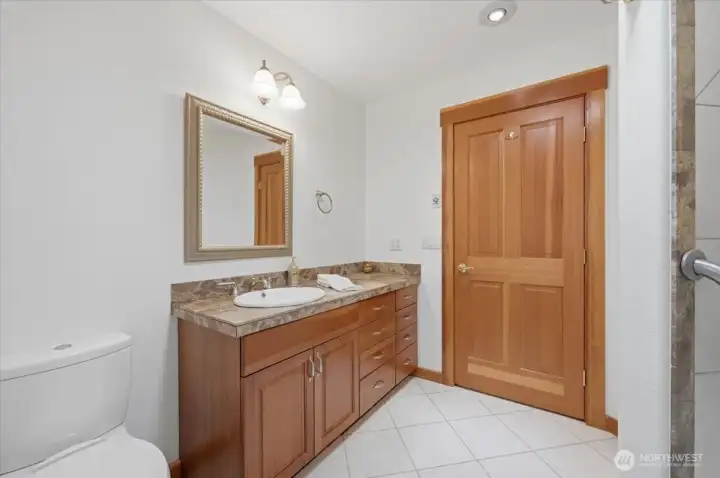 Guest bathroom with heated floors