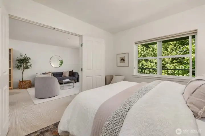 Primary bedroom with queen sized bed. Primary bedroom with queen sized bed.