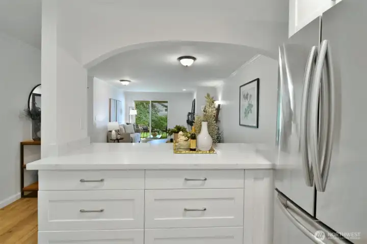 This home features extensive cabinetry throughout, highlighted by high-quality soft-close drawers.