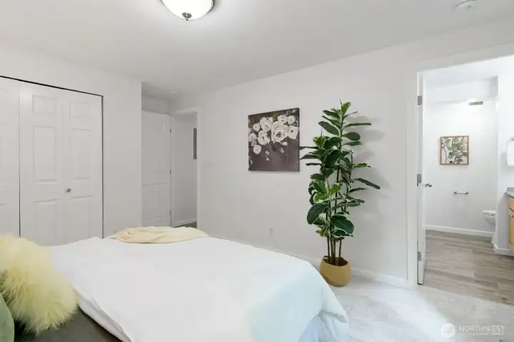 Primary bedroom with private full bath.