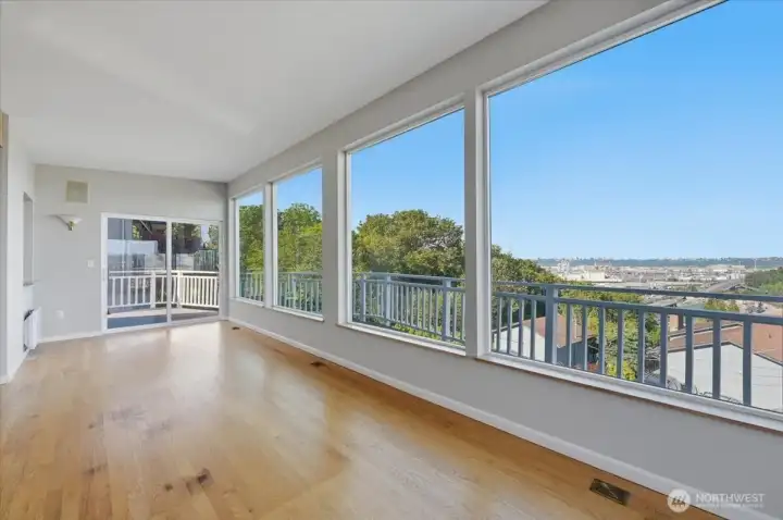 Easy access to the balcony deck from multiple slider doors.