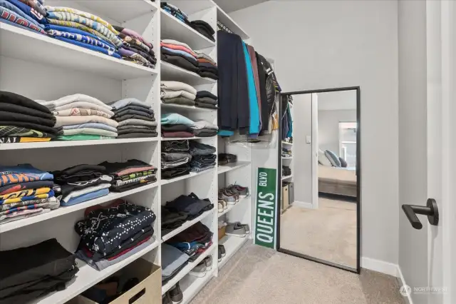 Primary Walk-In Closet w/ Custom Shelving