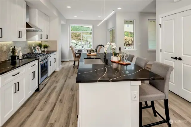 Spacious kitchen and living space