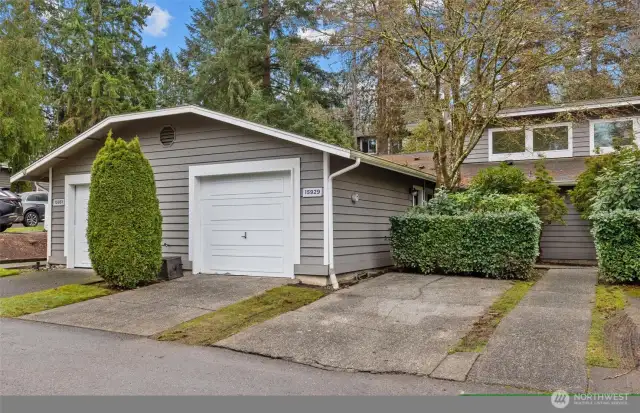 Dedicated parking spot plus additional one-car garage provides secure parking