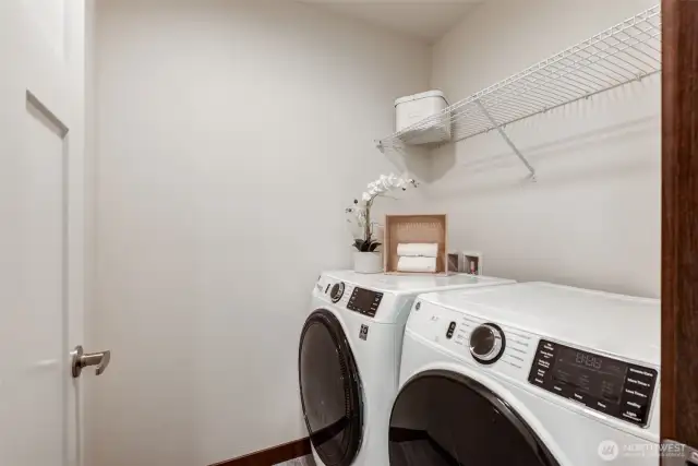 Separate laundry room. Located upstairs off of bedrooms for maximum convenience.