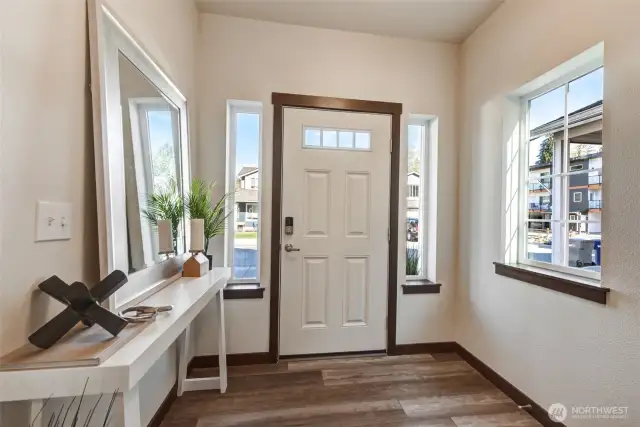 Generous sized foyer. Coat closet in hallway.