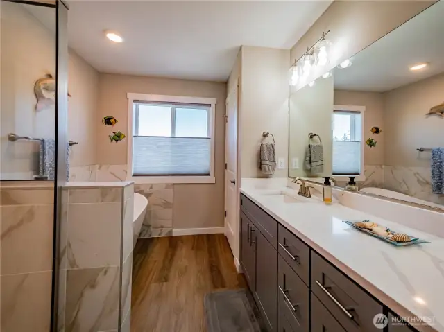 HUGE VANITY...WATER CLOSET AT THE END TO THE RIGHT...DUAL SINK (NOT PICTURED)