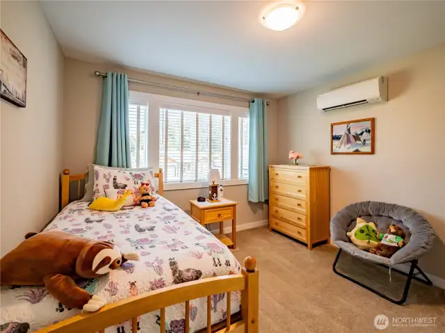 BEDROOM #2...EACH ROOM HAS IT'S OWN MINI SPLIT HEATING AND COOLING SYSTEM