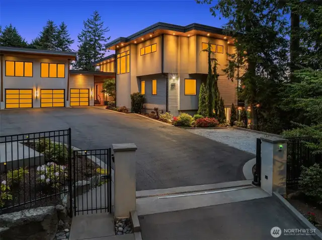 Exquisite Estate on a large .79 acre lot on a private dead end land overlooking Downtown Bellevue.