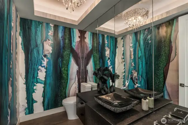 This bathroom is one of the two powder rooms and is GORGEOUS!