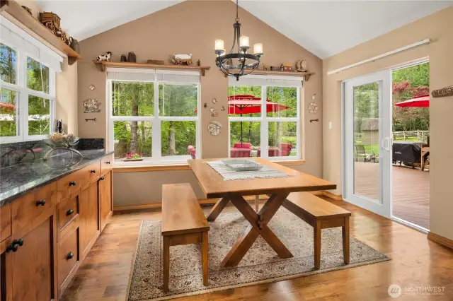 Breakfast Nook with slider access to the entertaining size deck.