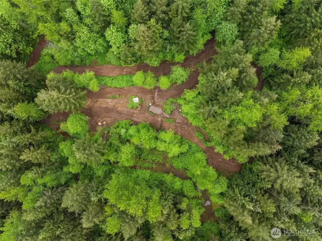 Suprise! Bring your dirt bikes! Dirt bike track nestled in the trees!