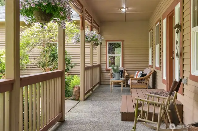 Covered entry porch ideal for morning coffee.