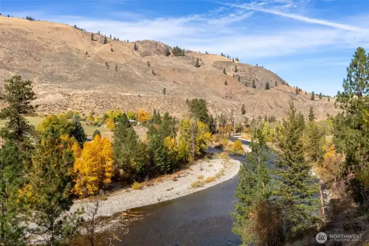 Over half a mile of private Methow River frontage defines the heart of Marble Ranch—21.49 acres of serene forest, open pasture, and riverbank trails in a truly rare legacy setting.