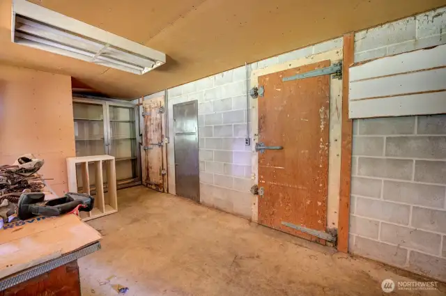 Interior of old structure, once used to be a butcher shop.