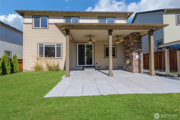 Two ceilings fan to coool and gas fireplace to cozy up to.